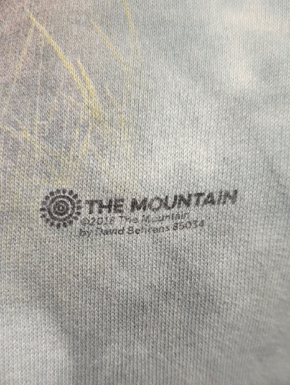 237-Vintage The Mountain Men's Gray/Greenish Tie-Dye Moose Graphic Hoodie - Picture 10 of 10